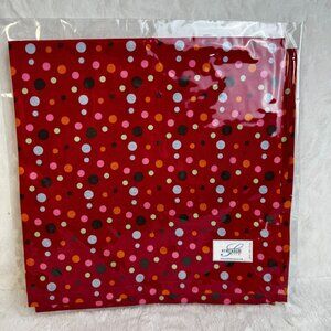 100% Thai Silk Polka Dot Handkerchief By Suburban Silk Red Multicolor  New